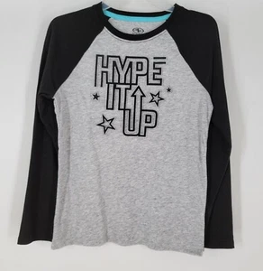 Athletic Works Long Sleeve T-Shirt "HYPE IT UP" black/gray NEW Size XS - XL - Picture 1 of 2