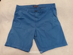 Pantaloncini chino Michael Kors da uomo 32 blu nautico cotone piatti anteriori preppy casual - Foto 1 di 7