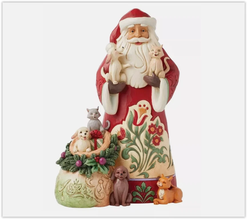 Paws & Claus Santa with Pets By Heartwood Creek Jim Shore 2024
