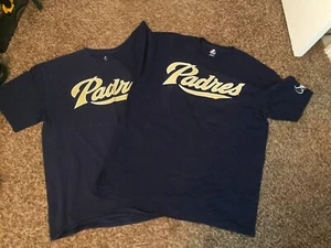 NEW San Diego Padres MLB Majestic Navy Blue XL T-Shirt - Picture 1 of 5