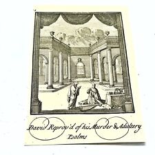 RARE 1725 Kings James Version KJV Bible Leaf Engraving David Murder & Adultery