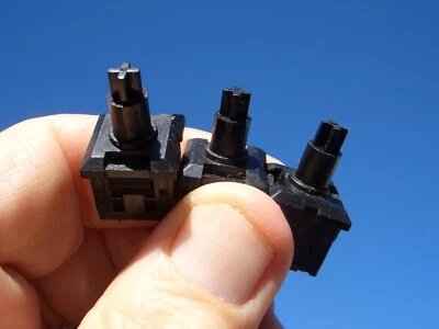 LOT-OF-FIVE KEYSWITCHES: SMK  "LONG BLACK-CROSS-STEM" APPLE IIe  $9.99 +$5.25s/h - Image 1 of 4