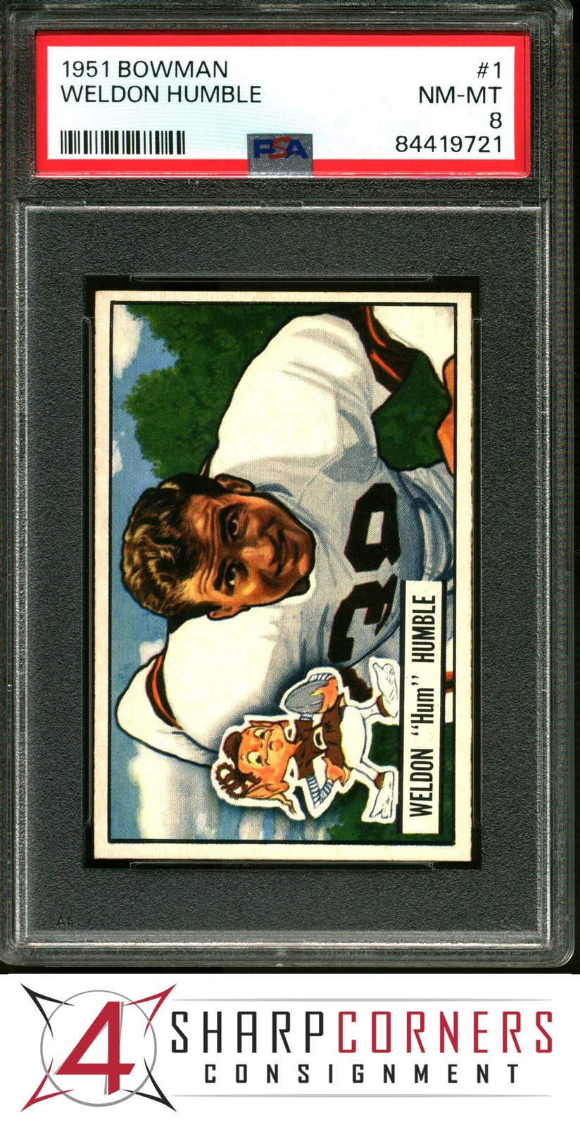 1951 BOWMAN #1 WELDON HUMBLE RC PSA 8