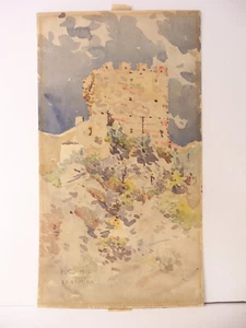 1913 Taormina Sizilien Aquarell Gemälde von Frederic Crowninshield - Bild 1 von 13
