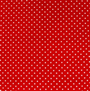 Classic White Polka Dots on Red Fabric - Retro & Timeless Pattern - 100% Cotton - Picture 1 of 1