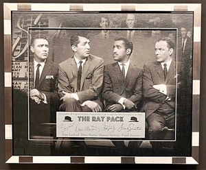 The Rat Pack (Sinatra/Davis/Martin/Lawford) Laser Engraved custom framed display - Picture 1 of 3