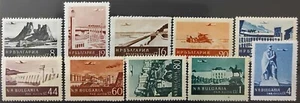 Conjunto de estampillas de Bulgaria 1954 correo aéreo avión aviación Mi# 904-913 MNH** OG VF - Imagen 1 de 1