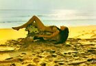 Vintage Nude French Color Postcard- Woman- Beach- Long Legs- Joie du Naturisme