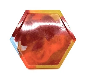 ***MEGA REDUCTIONS*** MULTI COLOURED... TRINKET, COIN TRAY, SOAP DISH HEXAGON - Picture 1 of 3