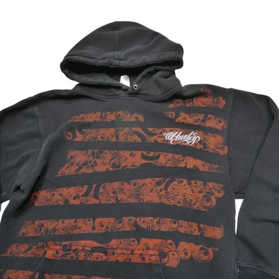 Sudadera con Capucha Hurley Mujer Mediana Negra Naranja Gráfica Pullover Sudadera Patín Foto 1 de 4