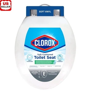 Antimicrobial Soft Cushioned Elongated Toilet Seat Easy Clean Durable Foam Core - Picture 1 of 25