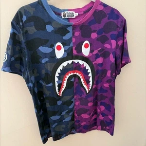 A Bathing Ape BAPE Tiburón Camiseta Azul Morado Niños XL - Imagen 1 de 7