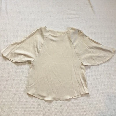 Top manga acampanada jacquard floral crema talla 2 ANNA GLOVER x H&M Foto 1 de 4