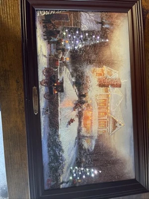 Vintage Thomas Kincade Illuminated Print “victorian Christmas 2” - Image 1 of 4