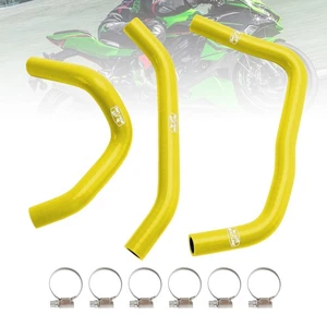 Silicone Radiator coolant Hose kit For Kawasaki ZX4R ZX-4RR 2023-2024 Yellow BE - Picture 1 of 14