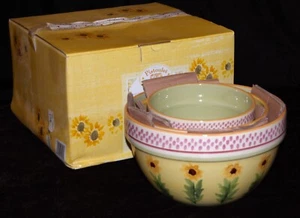 Pfaltzgraff The Secrets of Pistoulet Nested Bowl Set Sunflowers NEW Open Box - Picture 1 of 3