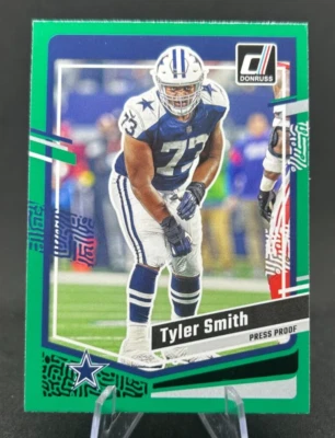 Tyler Smith 2023 NFL Panini Donruss Football Green Press Proof #83 Cowboys DC23 - Image 1 of 2