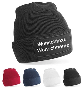 Beanie Hat Knitted Winter Hat Fan Hat Beanie Cap Print Wish Print Desired Text - Picture 1 of 11