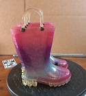Western Chief Pink Gradient Glitter Rain Boots Light Up Little Kids Size 5