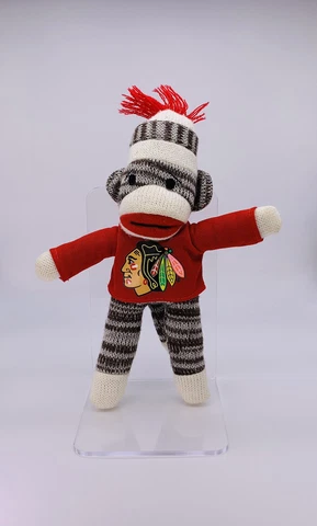 ComeEd Chicago Blackhawks Rally Sock Monkey Plush 10” - Used Cover