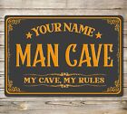 Personalised Man Cave Sign Metal Wall Door Decor Office Shed Garage Retro Plaque