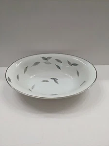RC Japan 276 Oval Veggie Bowl White/Grey/Black/Silver/blue Leaves - Picture 1 of 4