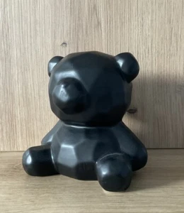 Deko Figur Statue Bär Teddy Bauhaus Stil Abstrakt Selten Keramik Schwarz M - Bild 1 von 4