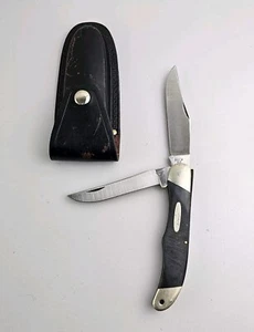 Old Buck 317 Trailblazer folding knife in used condition  with sheath - Picture 1 of 12