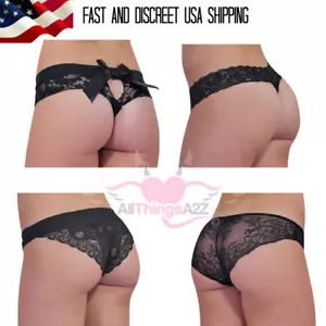 Baci Lace Panties Sheer Lingerie Hip Hugger Cheeky Thong Underwear One Size - Picture 1 of 20