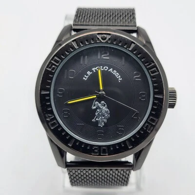 U.S. Polo Assn. Black 46mm Men's Stainless Steel Watch - USC80324 - Image 1 of 4