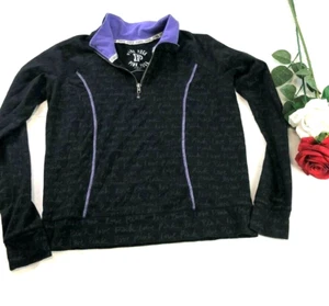 Pink Victoria Secret Yoga 1/4 Zip sportliches Top Gr. S schwarz/lila Love Pink - Bild 1 von 7