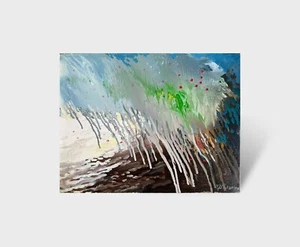 Abstract Oil painting Garden Ukrainian painter Canvas Framed original decor art - Picture 1 of 7