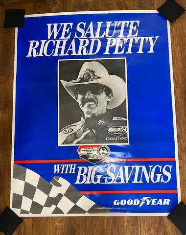 Vintage Richard Petty Goodyear 1992 Fan Appreciation Tour Advertising Poster Cover