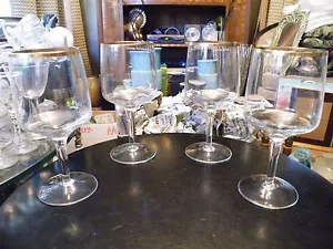 Juego de 4 tallos de copa de agua Seneca ANDOVER vástago de cristal MidCentury #1964 oro trm - Imagen 1 de 4