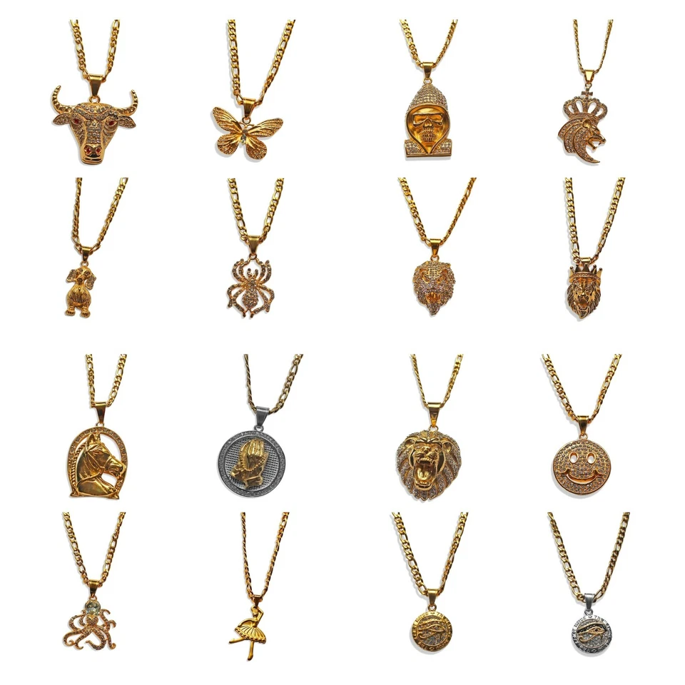 Bahnmüller Edelstahlkette (Ø 5,0mm) 60cm mit Edelstahlanhänger 18 Karat Vergolde - Bild 1 von 1