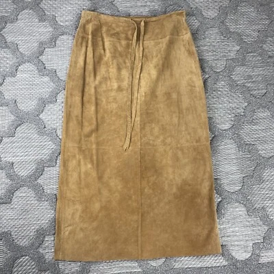 Falda Maxi abertura Lauren Ralph Lauren para mujer talla marrón tostado 100 % gamuza cuero Foto 1 de 4