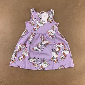 H&M Toddler Girl Size 2T Light Purple Unicorn Printed Sleeveless Dress NWT - Picture 1 of 4