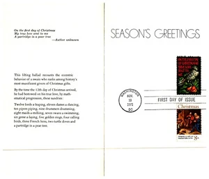 Postal Cover First Day of Christmas Issue Card w Envelope Seasons Greetings 1971 - Picture 1 of 4