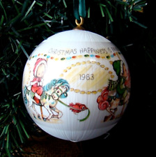 Vintage Hallmark Satin Christmas Tree Ornament Good Friends Gathering 1983