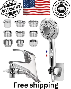 Shower Head Sink - Faucet Bathtub, Hose Sprayer Attachment with 9 Adapters, 79" - Picture 1 of 6