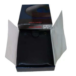 Authentic Pierre Cardin Black Men's Genuine Leather Wallet New - Picture 1 of 10