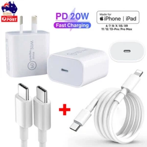20W USB-C Type C Fast Wall Charger 2M Cable Adapter For iPhone 16 15 14 13 Pro + - Picture 1 of 16
