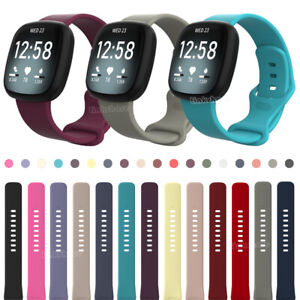 Replacement For Fitbit Versa 3/Sense Rubber Silicone Sports Strap Band Wristband