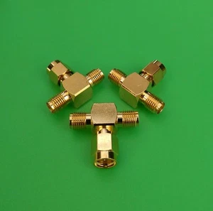 (1 PC) SMA Male to Double Female T type RF Connector - USA Seller - Picture 1 of 2