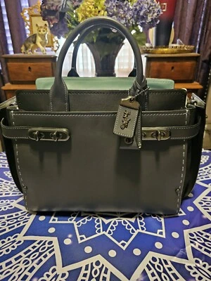 Bolso de Mano Coach Doble Swagger Estilo 25133 CB Azul Marino Nuevo Con Etiquetas Precioso Foto 1 de 4