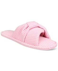 Charter Club Textured Knot-Top Slippers Women's S 5-6US Baby Shower Pink Slip On - Picture 1 of 15