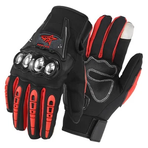 Winter Motorcycle Gloves Touchscreen Full Finger Fleece Lined Warm Riding Gloves - Picture 1 of 14