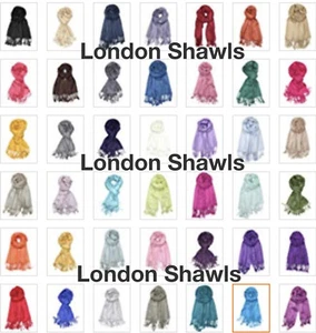 Handcrafted Soft Pashmina Shawl Wrap Scarf in Solid Colours Factory Clearance - Picture 1 of 23