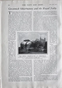1906 MILITARY PRINT GREENWICH ROYAL OBSERVATORY AND THE ROYAL NAVY - Picture 1 of 1