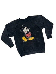 Vintage Punk Distressed Mickey Mouse schwarzer Pullover, 80er, Größe L/XL - Bild 1 von 4